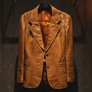 Vintage Pioneer Wear Western Leather Blazer Jacket